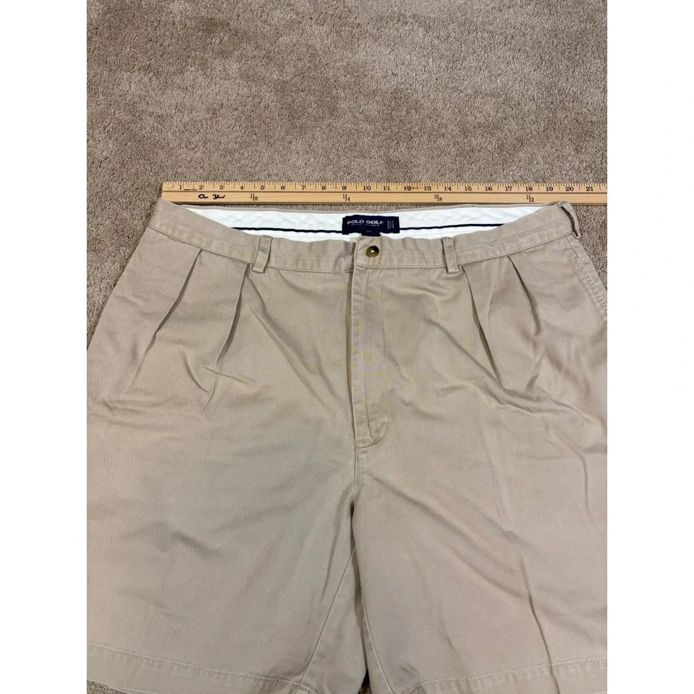 Polo Golf Ralph Lauren Men's‎ Classic Fit Chino Shorts Tan Pleated Size 40 - Picture 4 of 7
